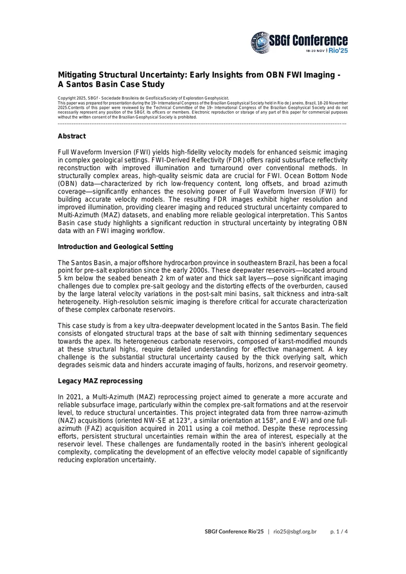 Mitigating Structural Uncertainty in Santos Basin