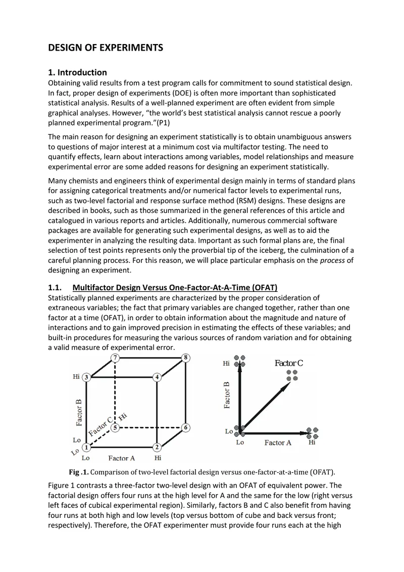 Design of Experiments Methodology