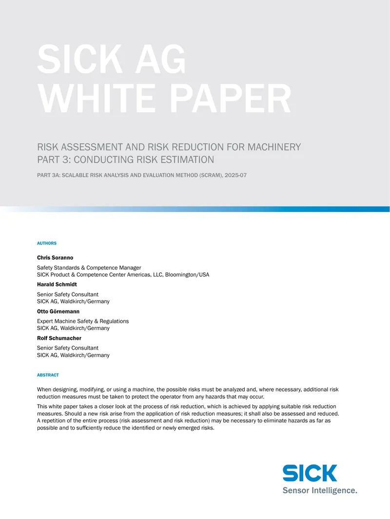 Risk Assessment and Risk Reduction for Machinery