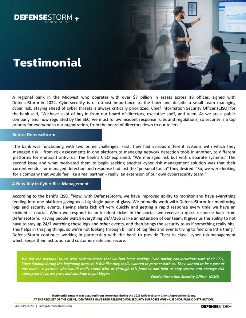 Cyber Risk Management Partnership Testimonial