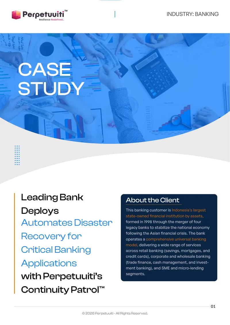 Banking Client Automates Disaster Recovery Processes