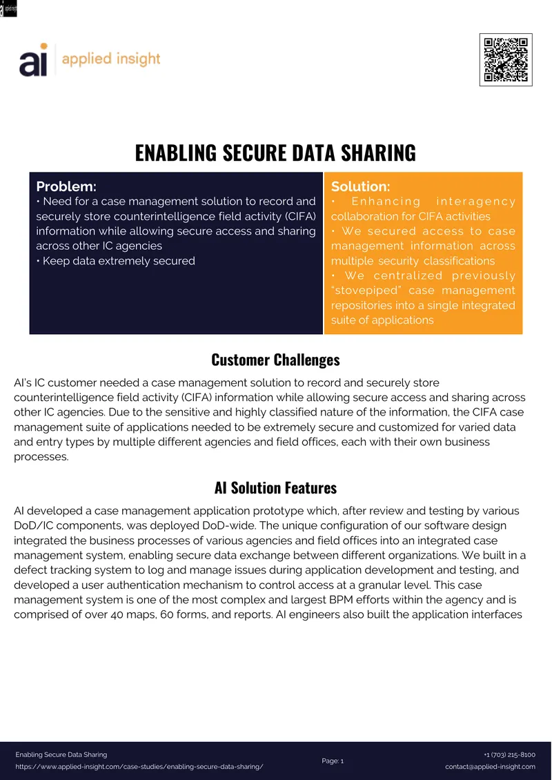 Case Management Solution for Secure Data Sharing