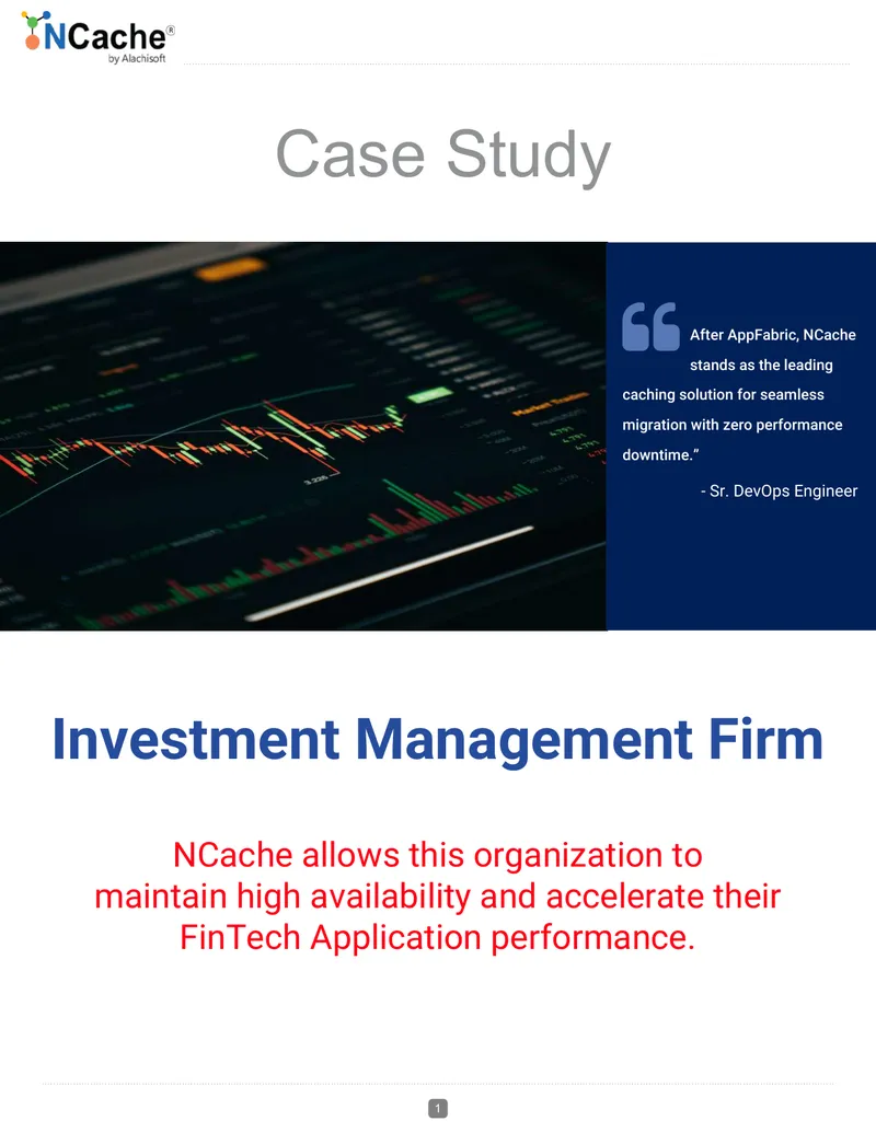 NCache Implementation Case Study for Investment Firm