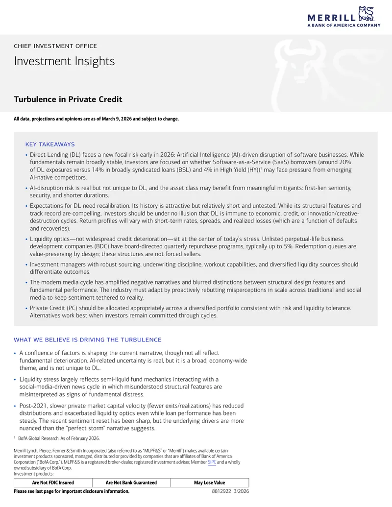 Turbulence in Private Credit Analysis