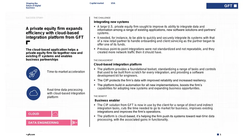 Cloud-Based Integration Platform for Private Equity Firm