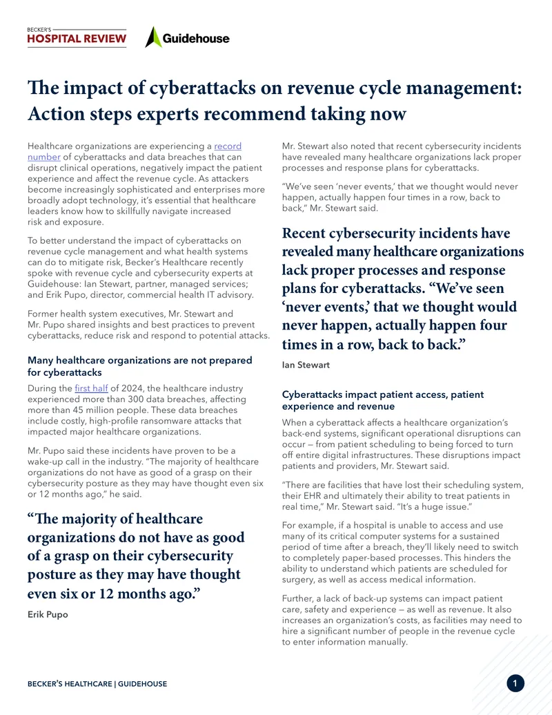 Impact of Cyberattacks on Revenue Cycle Management