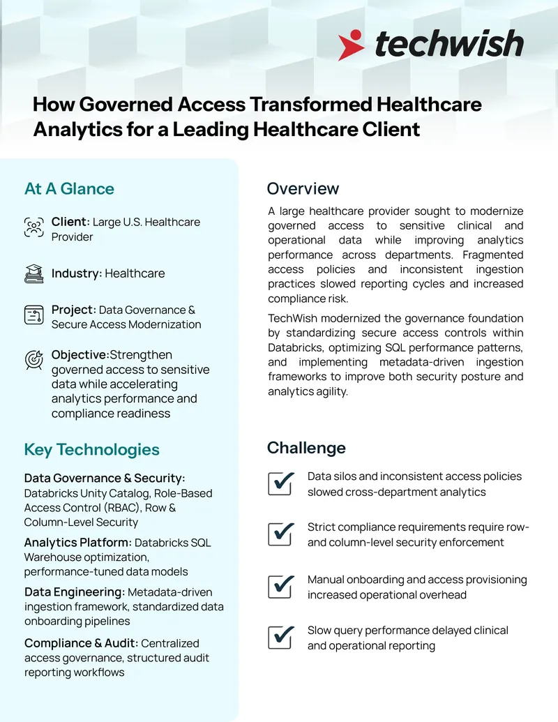 Governed Access Modernization in Healthcare Analytics