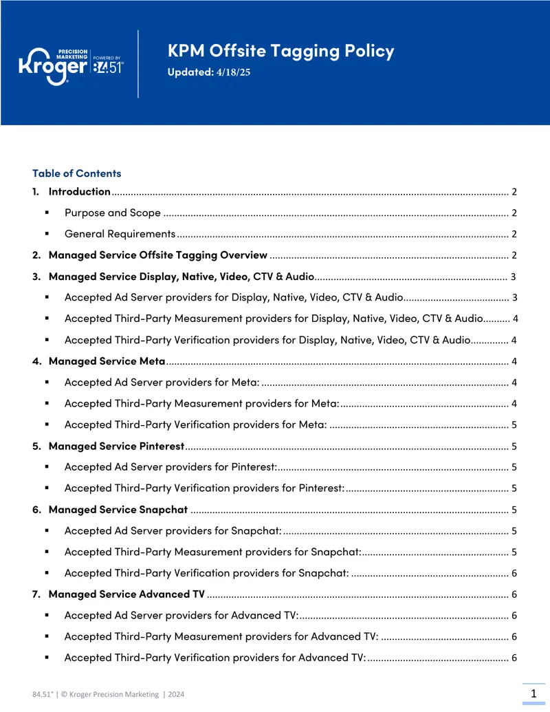 KPM Offsite Tagging Policy and Guidelines