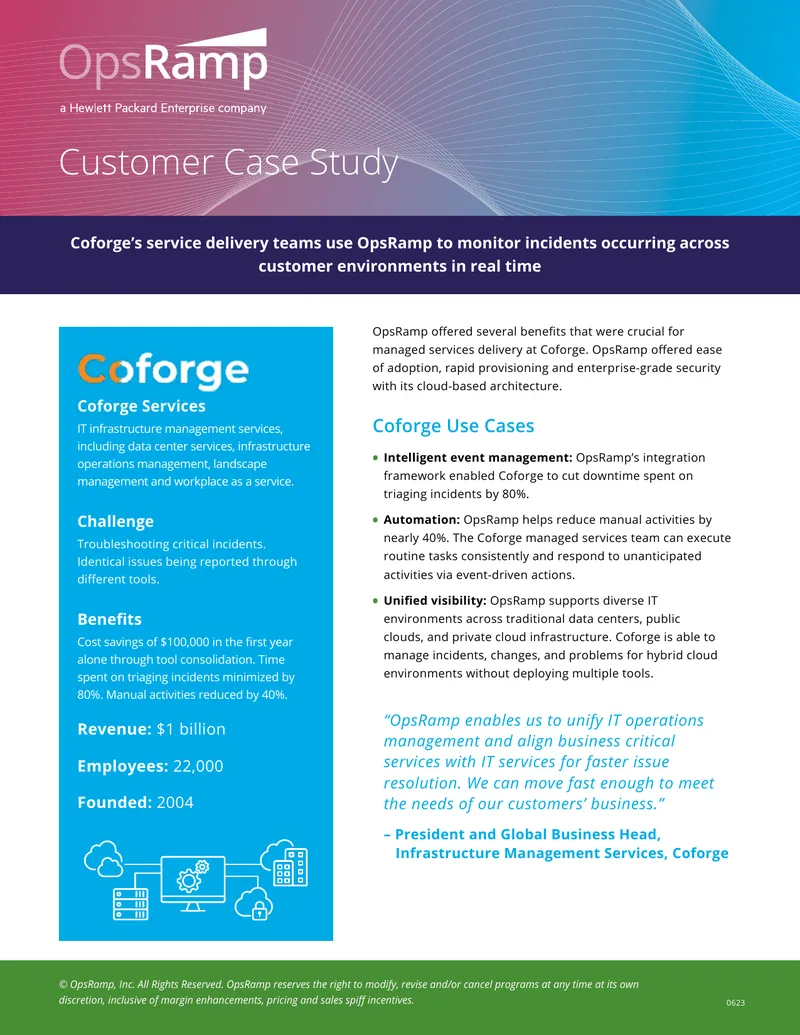 Coforge Managed Services Delivery Case Study
