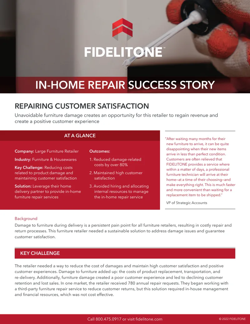 In-Home Furniture Repair Service Implementation