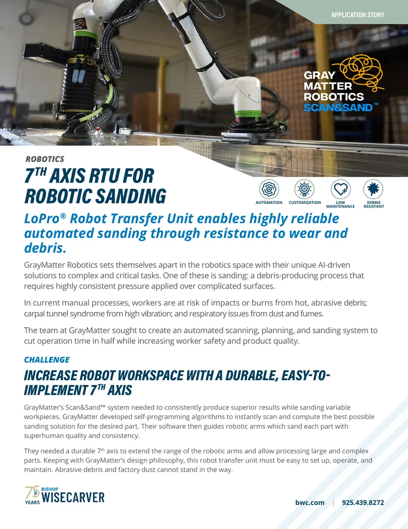 LoPro Robot Transfer Unit Application Story