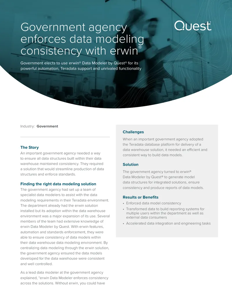 Government Agency Data Modeling Solution Implementation