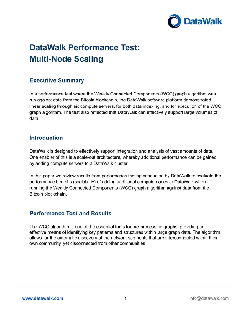 DataWalk Performance Test for Multi-Node Scaling