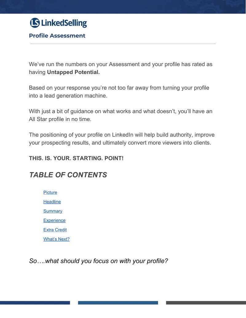 LinkedIn Profile Optimization Assessment Guide