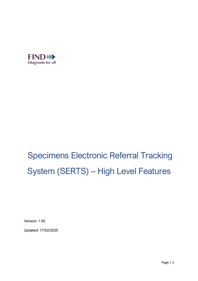 Specimens Electronic Referral Tracking System Features