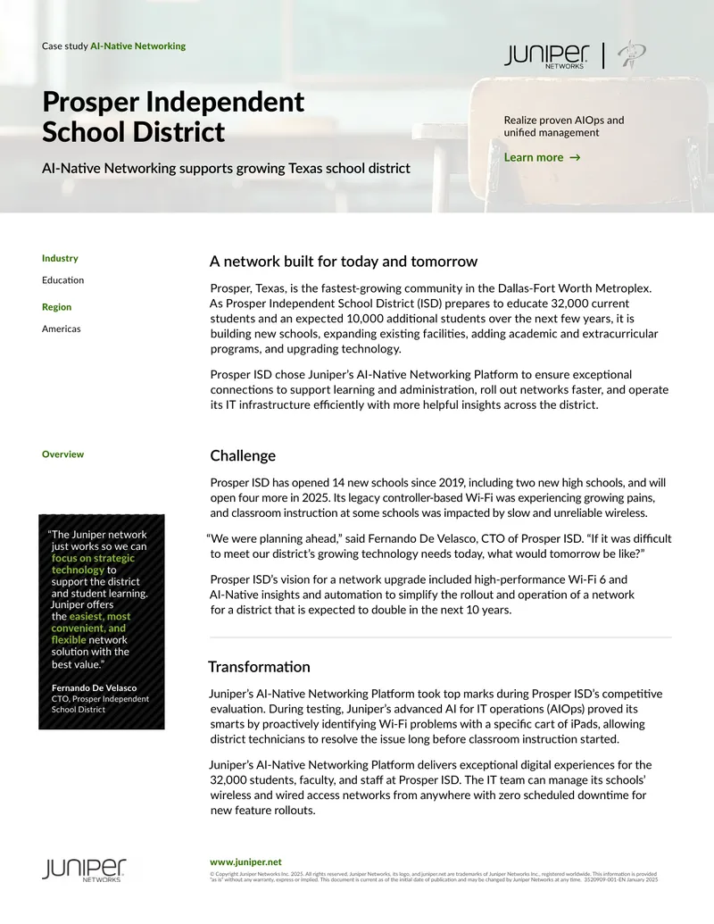 AI-Native Networking Case Study for Prosper ISD