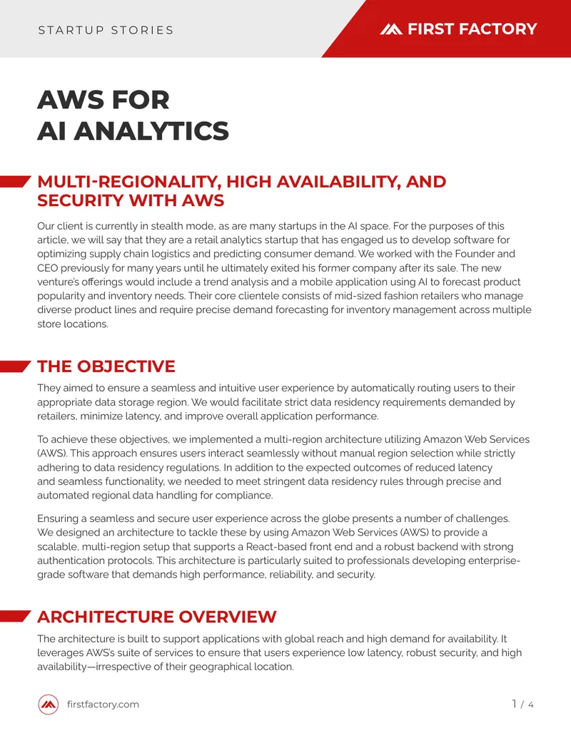 AWS Architecture for AI Analytics Deployment