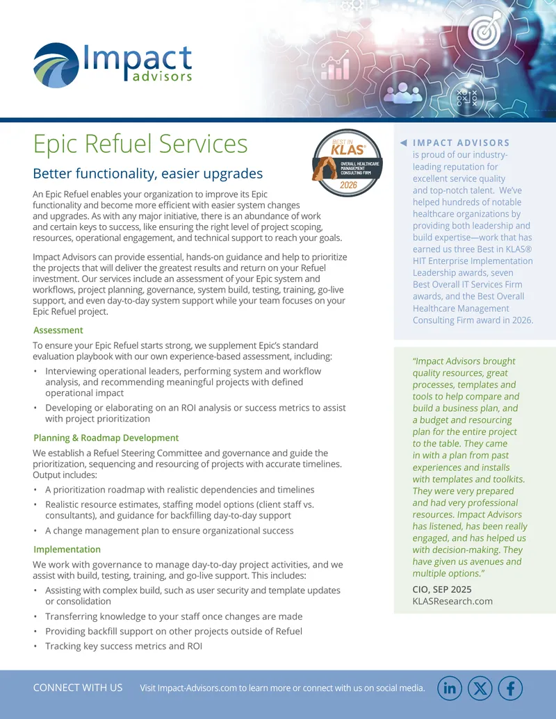 Epic Refuel Services Implementation Guide