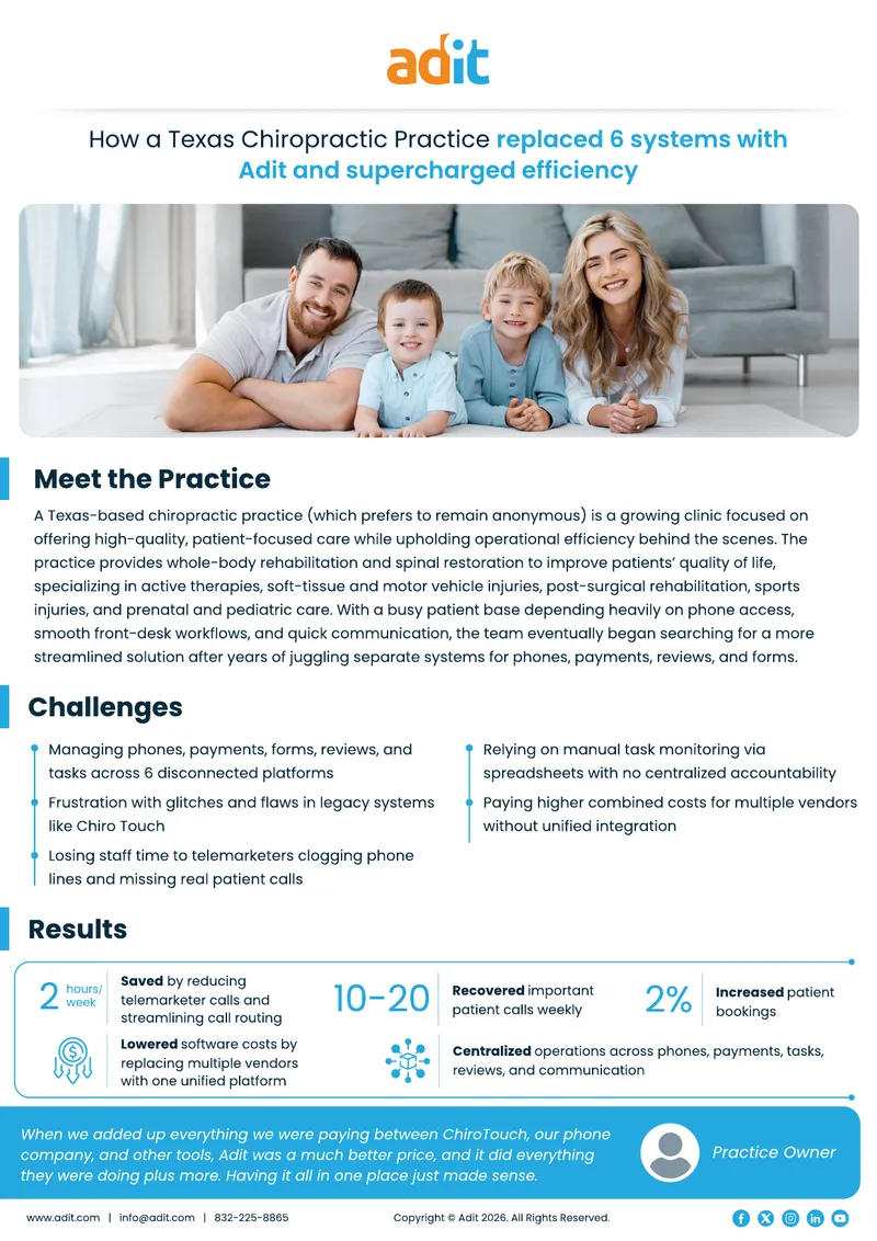 Chiropractic Practice Efficiency Improvement Case Study