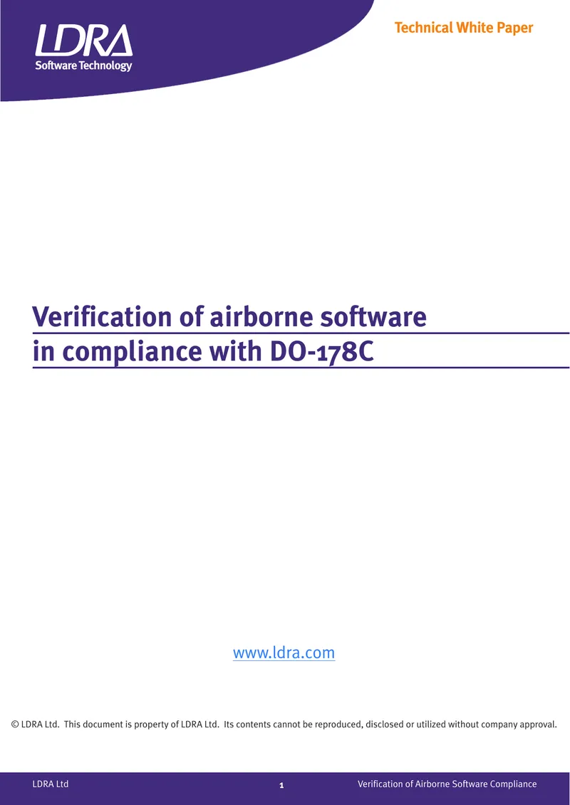 Verification of Airborne Software Compliance