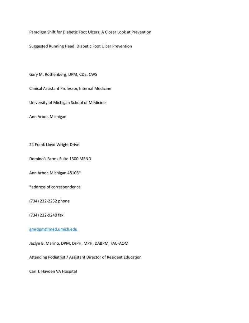 Diabetic Foot Ulcer Prevention Strategies and Case Examples