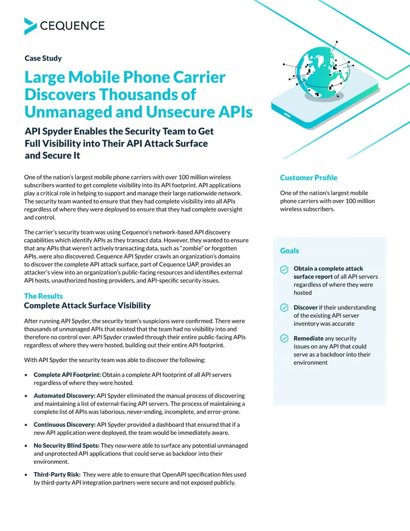 API Security Visibility Case Study for Mobile Carrier