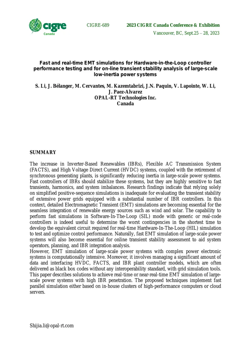 Real-Time EMT Simulation for Power Systems