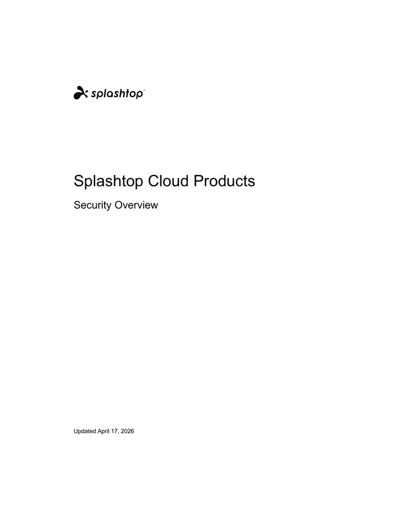 Splashtop Cloud Products Security Overview