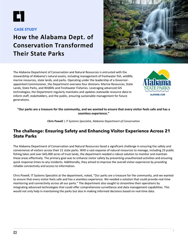 Alabama Department of Conservation State Parks Case Study