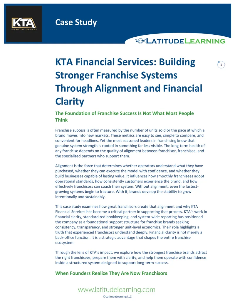 KTA Financial Services Franchise Alignment Case Study