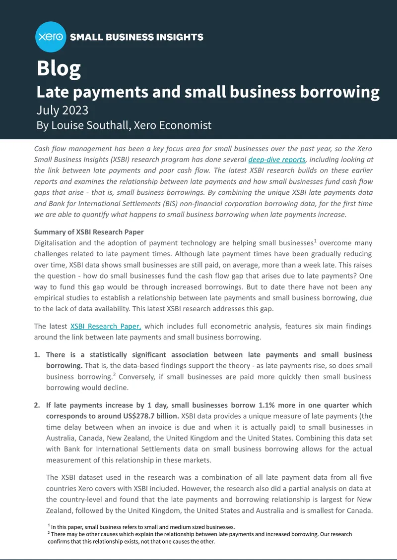 Impact of Late Payments on Small Business Borrowing