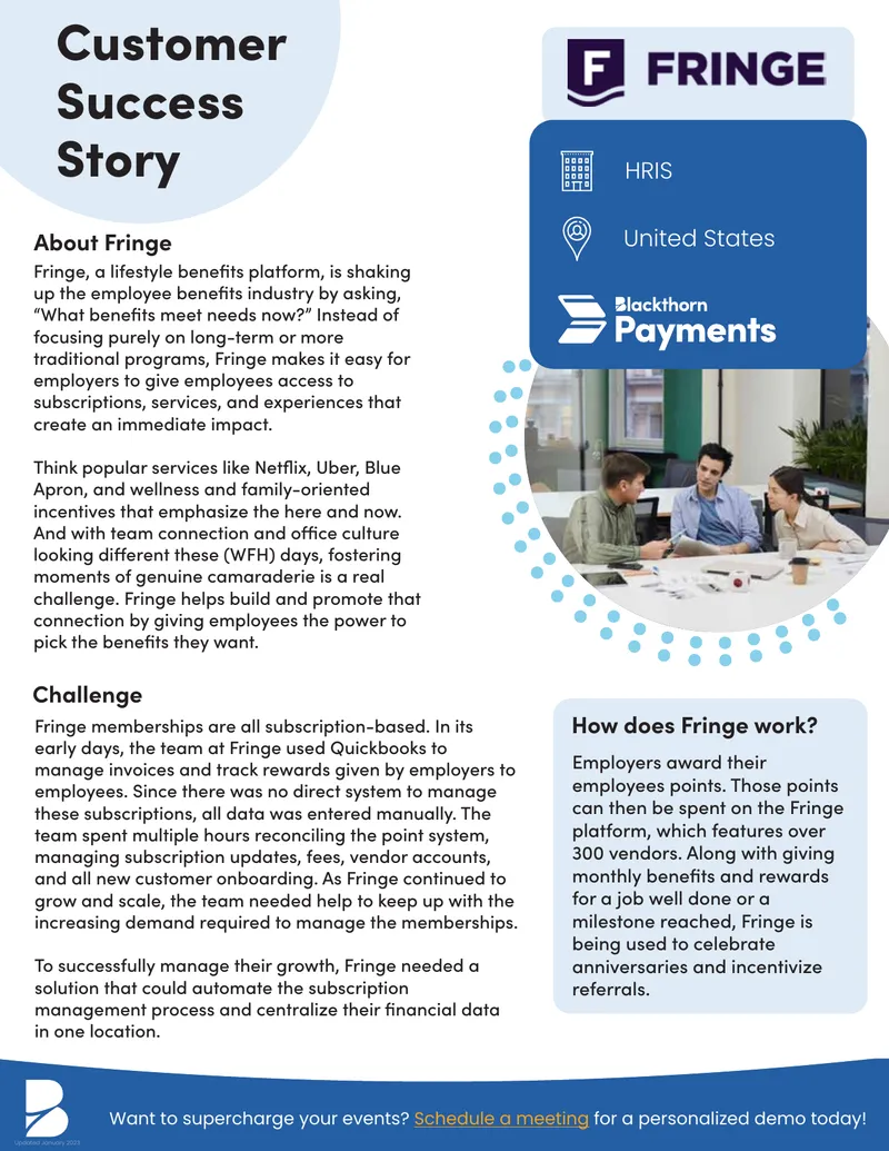 Fringe Subscription Management Automation Case Study preview page 1