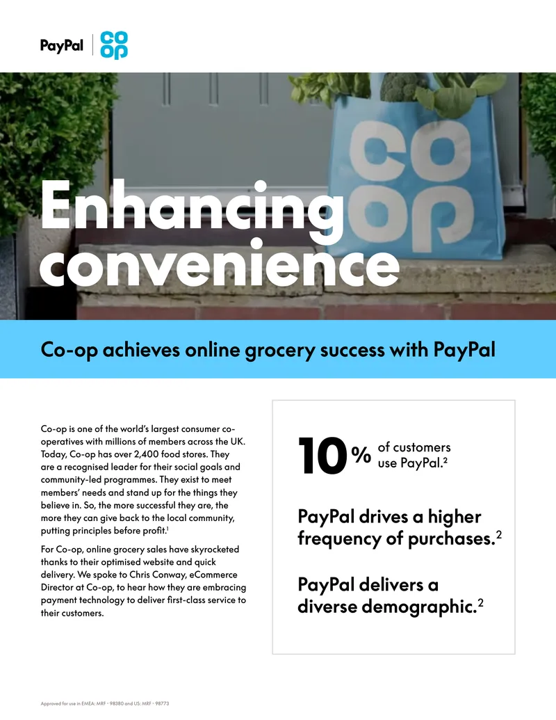Co-op Online Grocery Sales Enhancement with PayPal