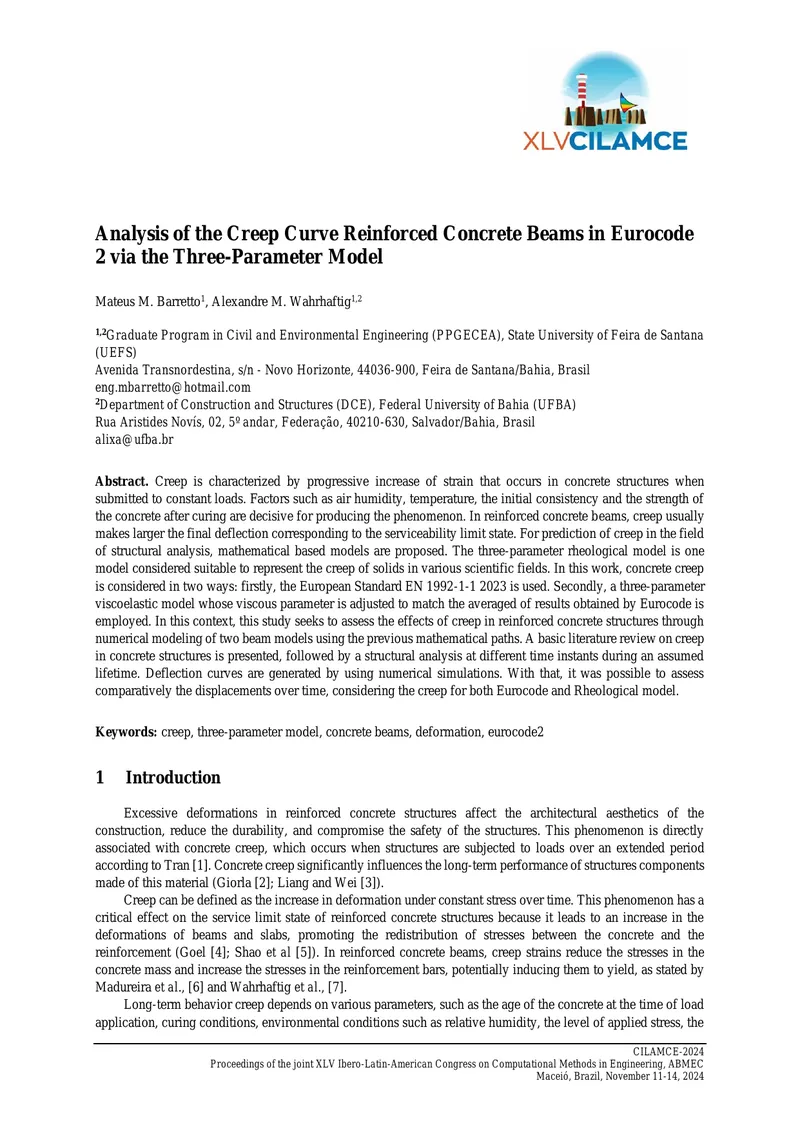 Analysis of Creep in Reinforced Concrete Beams Using Eurocode