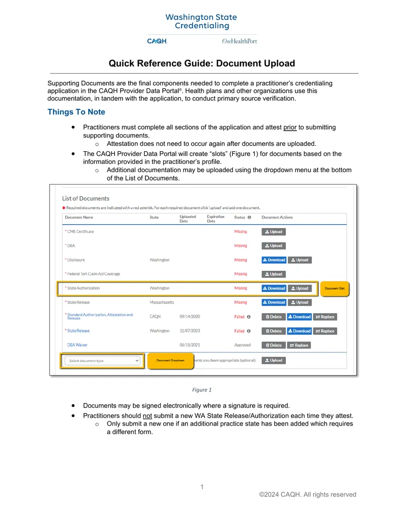 Quick Reference Guide for Document Upload