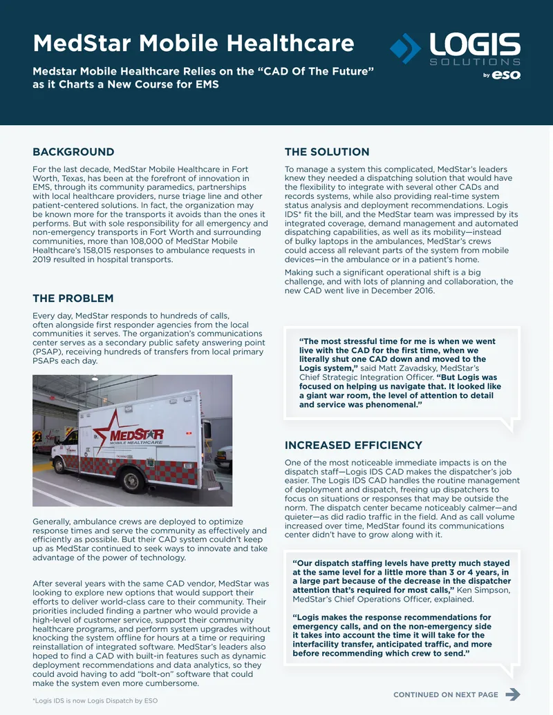 MedStar Mobile Healthcare CAD Implementation Case Study