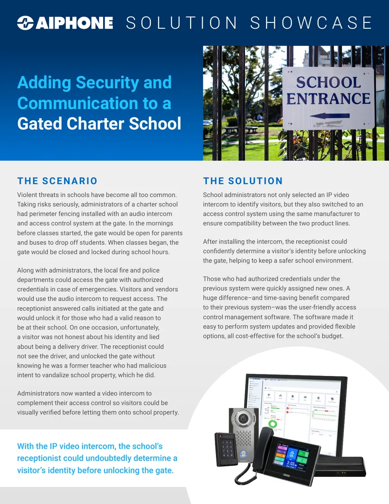 Security and Communication Solutions for Charter Schools