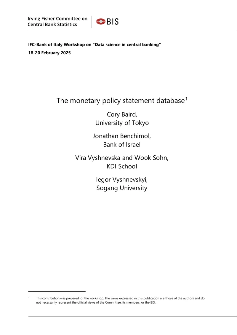 Monetary Policy Statement Database Development