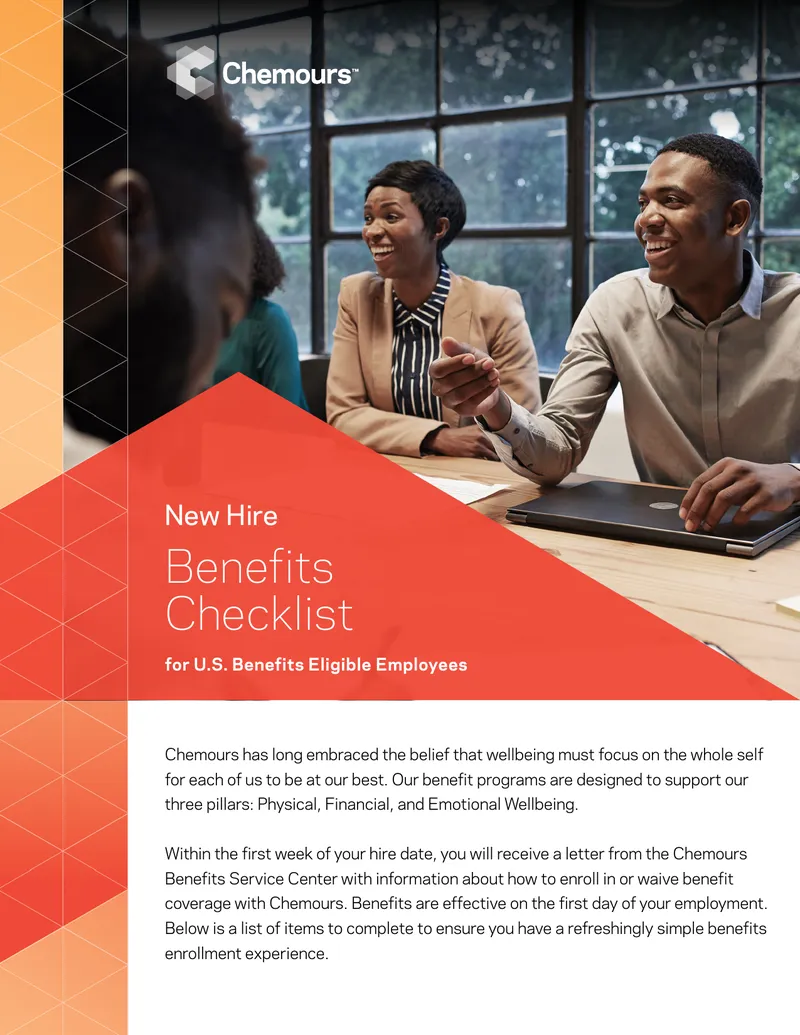 New Hire Benefits Checklist for U.S. Employees