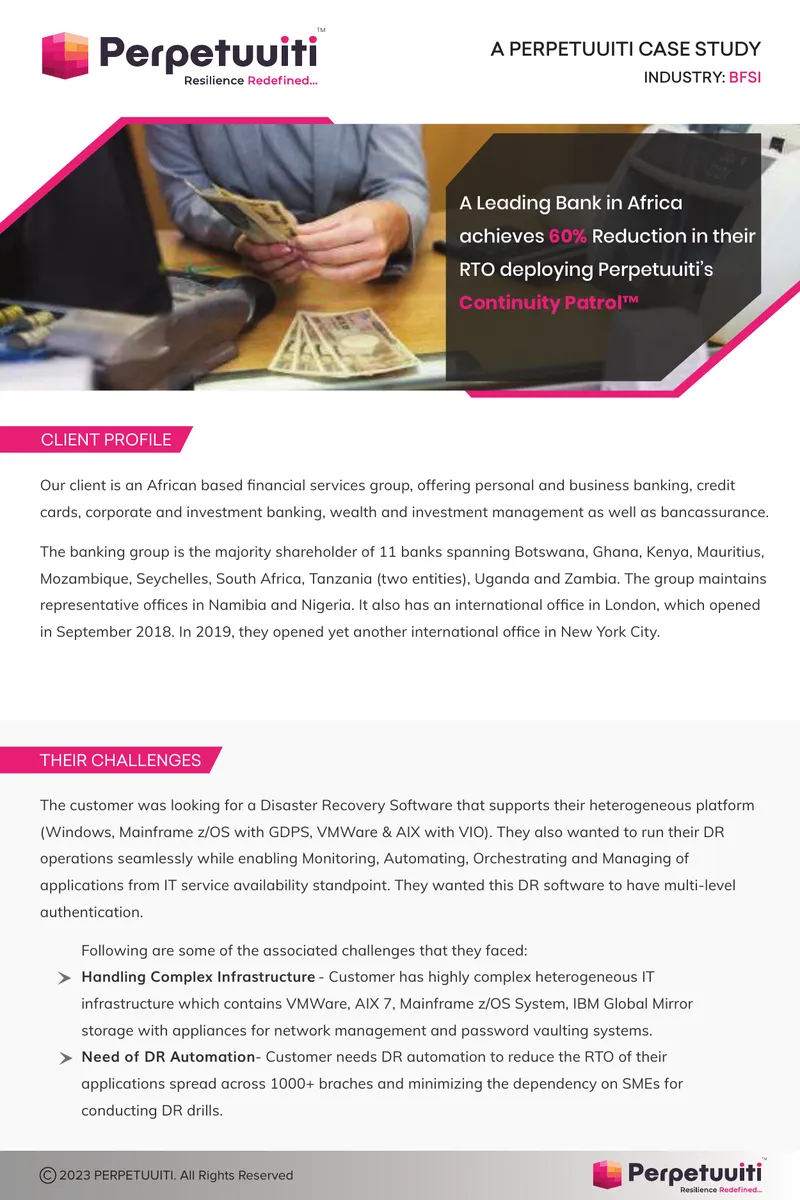 Disaster Recovery Software Implementation Case Study