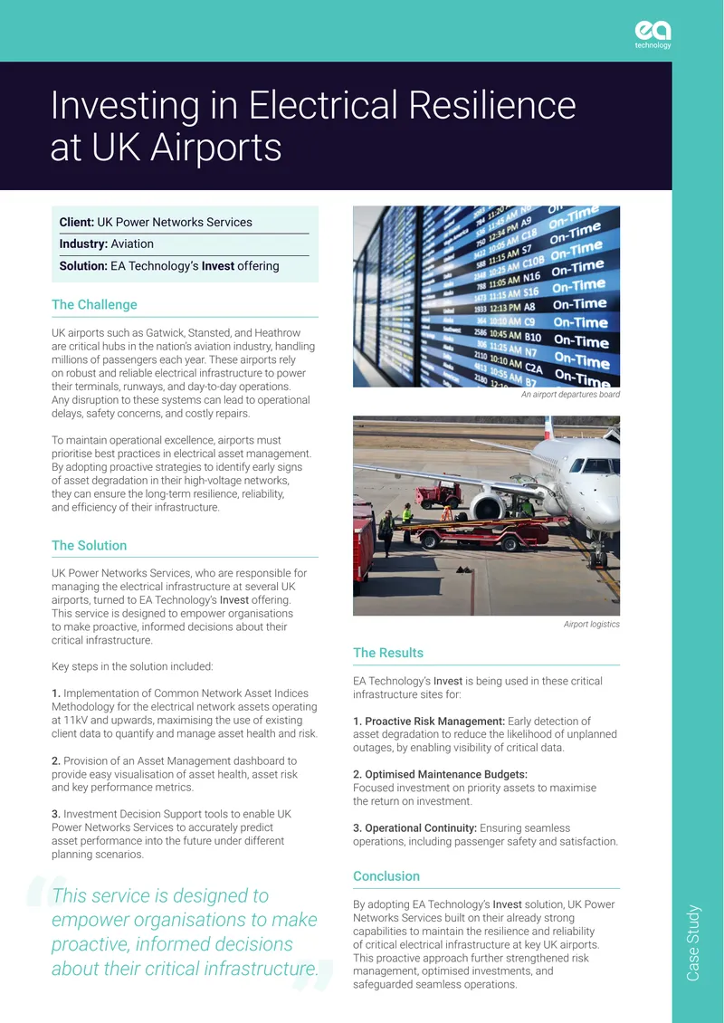 Investing in Electrical Resilience at UK Airports