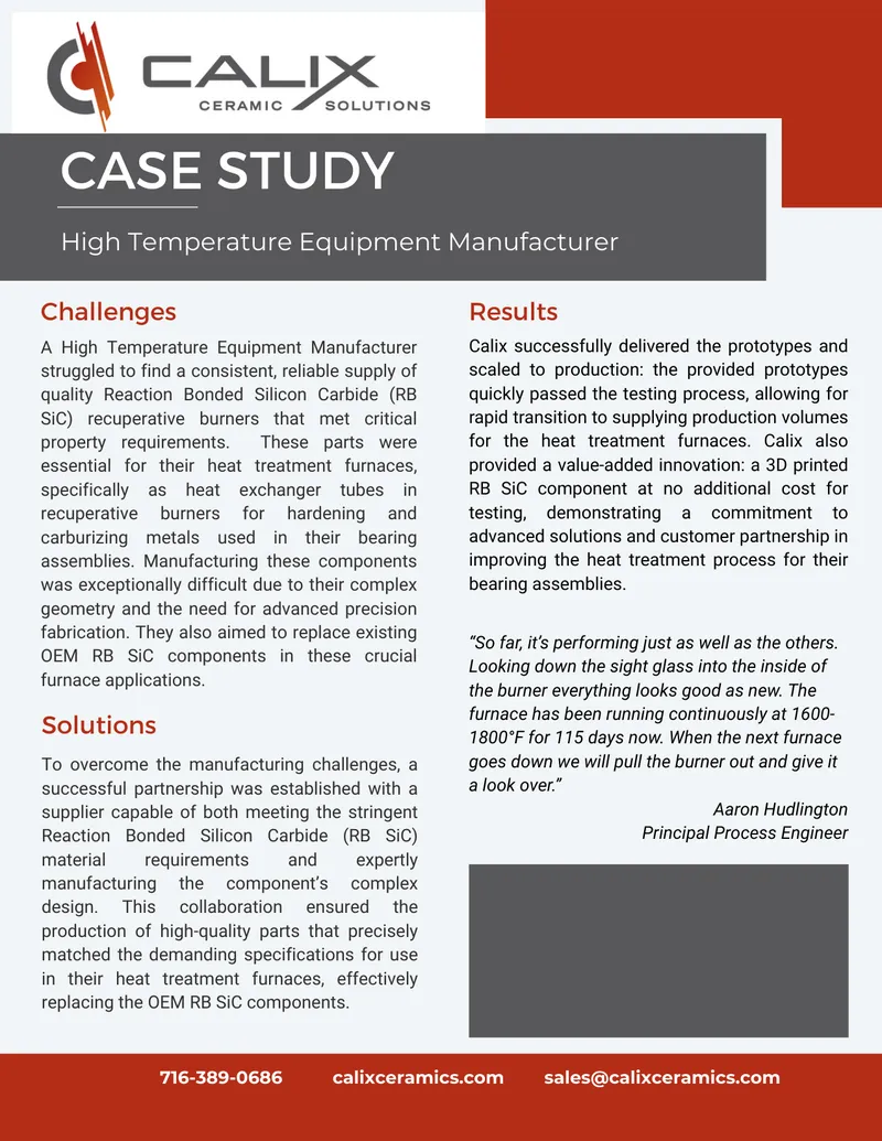 High Temperature Equipment Manufacturer Case Study