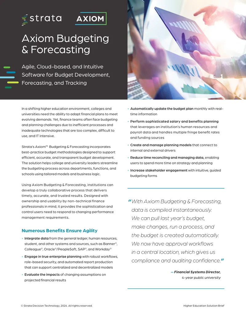 Axiom Budgeting and Forecasting Solution Brief