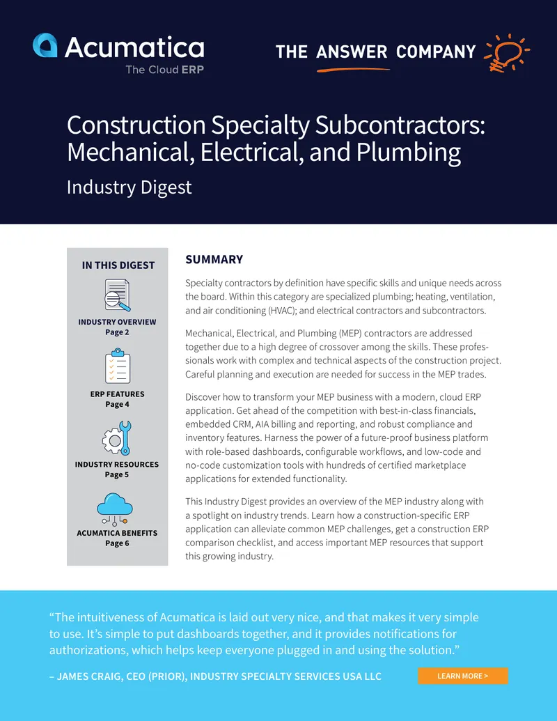 Mechanical, Electrical, and Plumbing Industry Digest