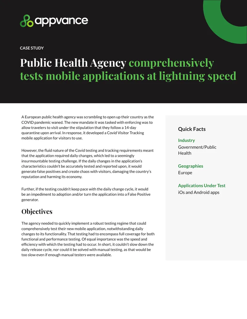 Public Health Agency Mobile Application Testing Case Study