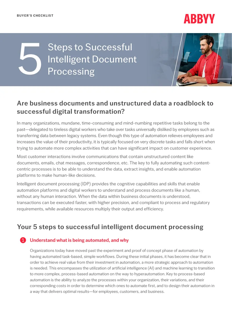 Steps to Successful Intelligent Document Processing