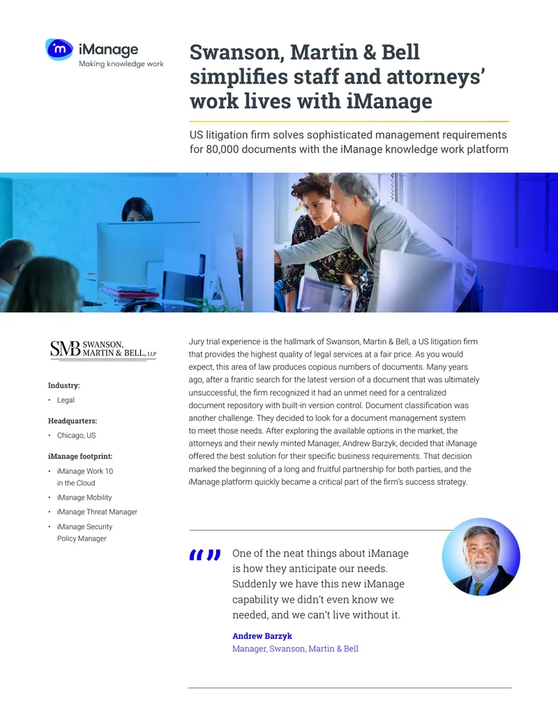 Document Management System Implementation at Swanson, Martin & Bell