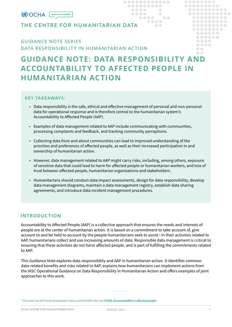 Data Responsibility and Accountability in Humanitarian Action