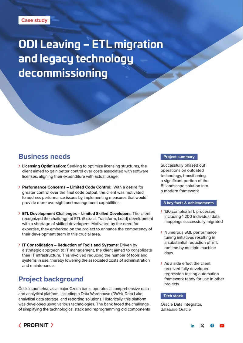 ETL Migration and Legacy Technology Decommissioning Case Study