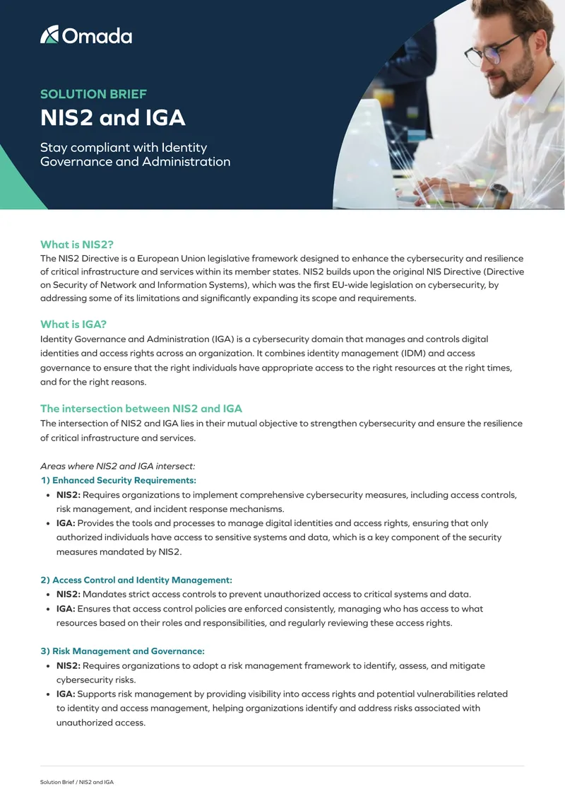 NIS2 Directive and Identity Governance Administration